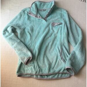 Free Country Snap Jacket Light Blue Gray Mid-Length Pockets Collared Women's M